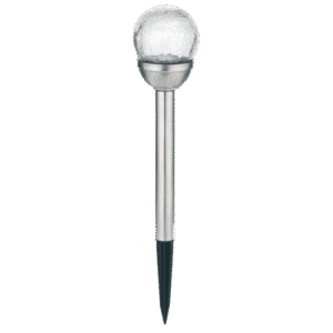 Solar Lamp Crackle Glass Globe Stake Lights 1 Pack: Warm White Solar Garden Light Outdoor Waterproof Stake Lights Solar Powered Pathway Stake for Lawn Walkway Decor Solar Powered Light